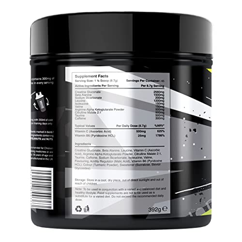 Warrior - RAGE Pre Workout Powder – Lightnin’ Lemonade 392g, WA-RG-045-01 Warrior buy supplements canada