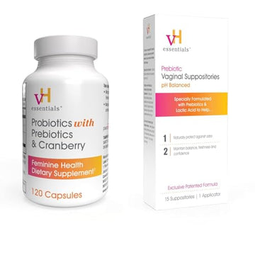 vH essentials Probiotics with Prebiotics and Cranberry Feminine Health Supplement - 120 Capsules vH essentials buy supplements canada