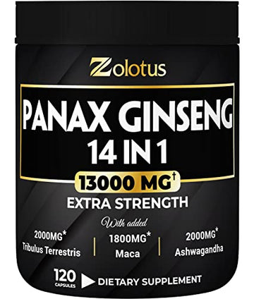 Premium Panax Ginseng 14 in 1, 13X Potency, High Strength Capsules with Horny Goat Weed Zolotus buy supplements canada