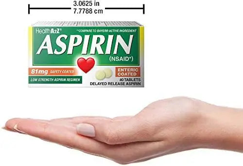 HealthA2Z Aspirin 81mg Low Strength | Enteric Coated | 24 Packs of 40 Counts (960 Tablets Total) | Value Package HealthA2Z buy supplements canada
