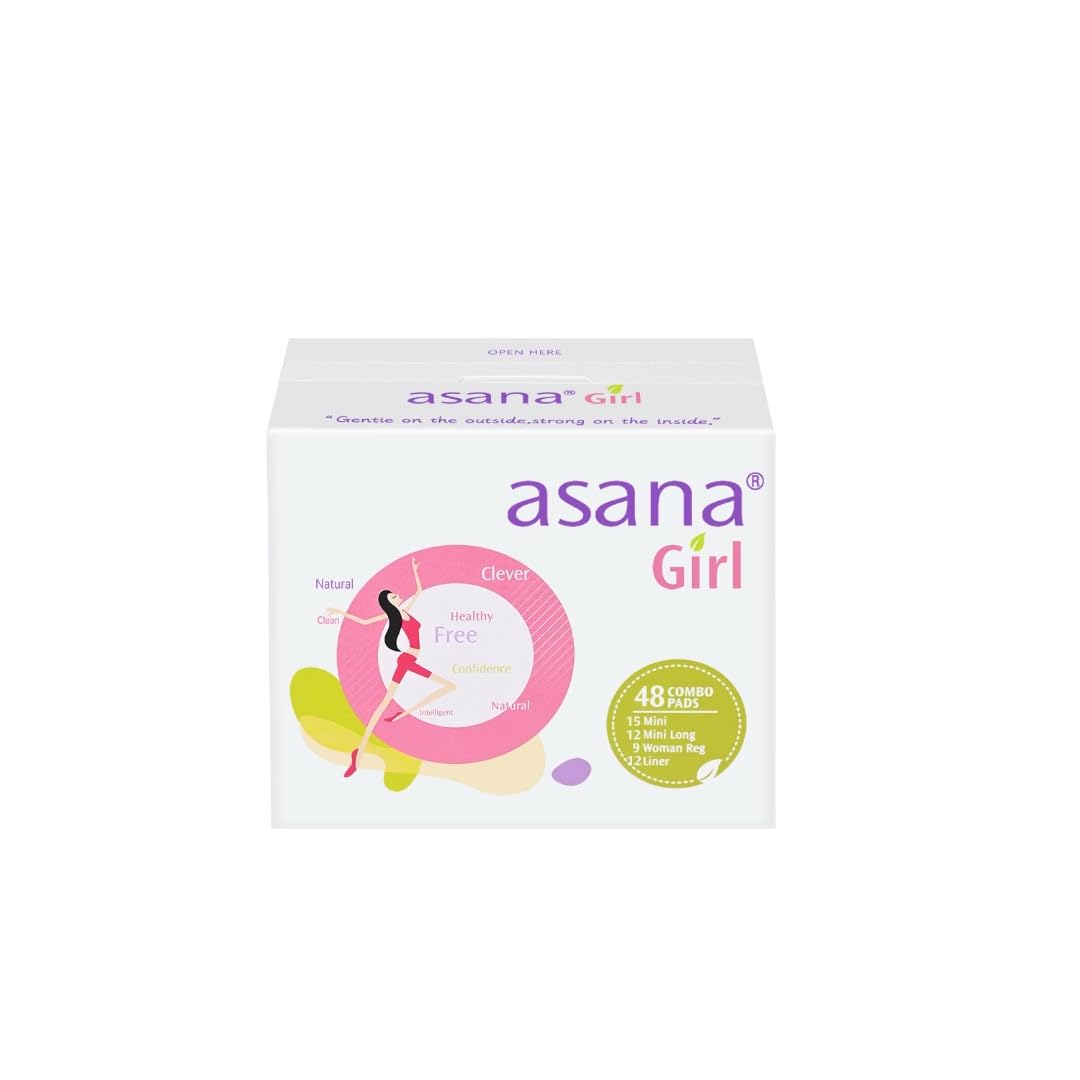Asana Natural Teen Period Pads Combo Pack (Mini, Mini Long, Liner, and Women Reg - Chlorine Free Asana buy supplements canada