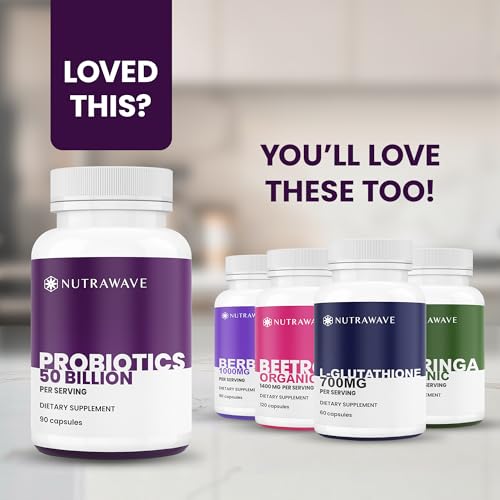 Nutrawave 50 Billion Probiotics for Women & Men, 15 Strains Active Culture. Relieves Bloating & Constipation, Improved Digestion & Gut Health Supplement, Vegan. 60 Powerful Small Capsules. Nutra Wave buy supplements canada