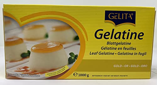 Gelita | Gold Leaf Gelatine | 500 Leaves | Allergen Free | Ideal for Thickening or jellification Gelita buy supplements canada