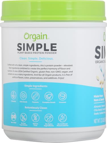 Orgain Organic Simple Vegan Protein Powder, Vanilla - 20g Plant Based Protein Orgain buy supplements canada