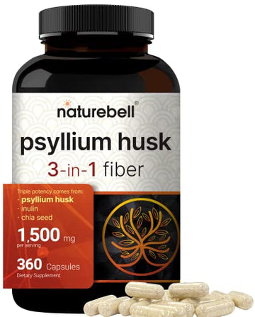 NatureBell Psyllium Husk Capsules 1500mg Per Serving, 360 Count, with Inulin NatureBell buy supplements canada