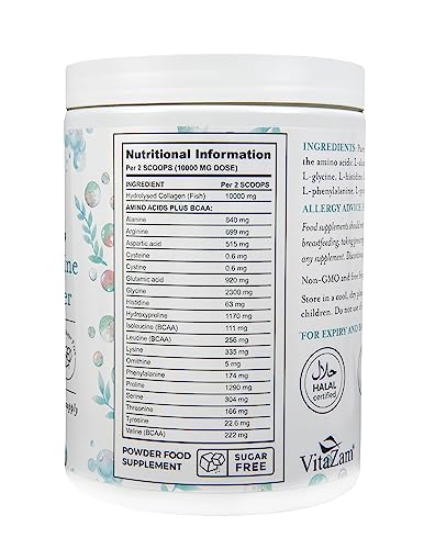 Vitazam Pure Marine Collagen Powder - 100% Hydrolysed Collagen Peptides for Hair Skin and Nails VitaZam buy supplements canada