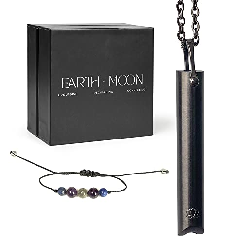 Mindful Breathing Necklace for Anxiety Stress Relief - Earth and Moon Stainless Steel Anxiety EARTH AND MOON buy supplements canada