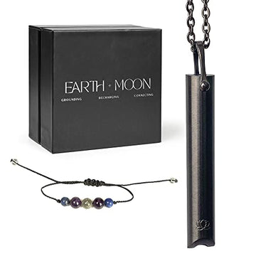 Mindful Breathing Necklace for Anxiety Stress Relief - Earth and Moon Stainless Steel Anxiety EARTH AND MOON buy supplements canada