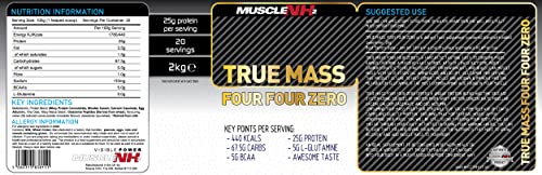 MuscleNh2 True Mass Four Four Zero Mass Gainer Protein Powder, High Calories and Protein MuscleNh2 buy supplements canada