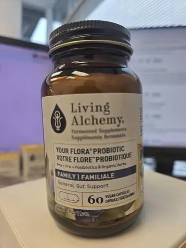 Your Flora Probiotic Family – Non-GMO Probiotics with Fermented Soybean, Banana, & Blueberry for Digestion & Gut Support – Prebiotics, Postbiotics, Digestive Enzymes – Living Alchemy, 60 Capsules Living Alchemy buy supplements canada