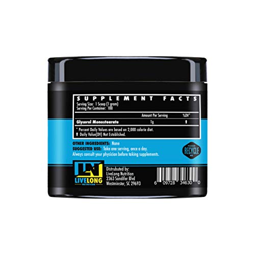 LiveLong Nutrition Glycerol Monostearate GMS Powder - Hydration, Endurance, Muscle LiveLong Nutrition buy supplements canada