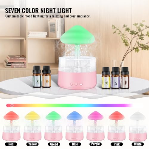 Rain Cloud Humidifier Water Drip with 5 Essential Oils, Cloud Diffuser with 7 Changing Colors Night Lights EvCZen buy supplements canada