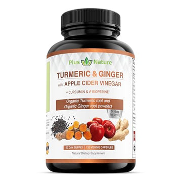 PIUS NATURE Turmeric Curcumin and Ginger with Apple Cider Vinegar, USDA Organic PIUS NATURE buy supplements canada