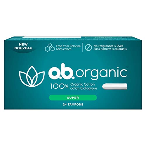 o.b. Organic Tampons, Made with 100% Organic Cotton, Proven 8 Hour Leak Protection, Super, 24 Count o.b. buy supplements canada