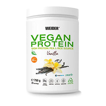 Weider Vegan Protein (750g) Vanilla Flavour. 23g Protein/dose, Pea Isolate (Pisane) & Rice Proteins Weider buy supplements canada