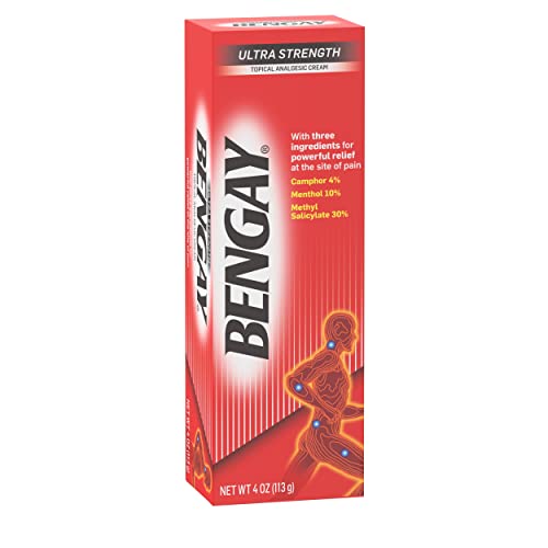 Bengay Ultra Strength Topical Pain Relief Cream, Non-Greasy Topical Analgesic for Minor Arthritis, Muscle, Joint and Back Pain, Camphor, Menthol and Methyl Salicylate, 4 OZ Bengay buy supplements canada