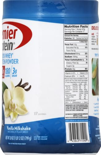 Premier Protein Powder, Vanilla Milkshake, 30g Protein, 1g Sugar, 100% Whey Protein Premier Protein buy supplements canada