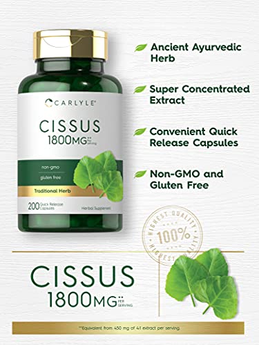Carlyle Cissus Quadrangularis 1800mg | 200 Capsules | Traditional Herb Extract Carlyle buy supplements canada