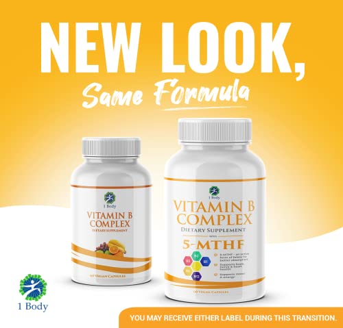 1 Body Vitamin B Complex – 5-MTHF Folate with B1, B2, B5, B6 1 Body buy supplements canada