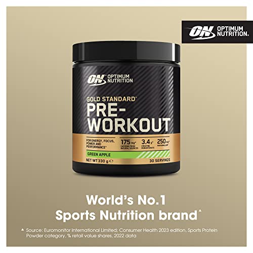 Optimum Nutrition Gold Standard Pre Workout Green Apple Flavoured Powder, 330g Optimum Nutrition buy supplements canada