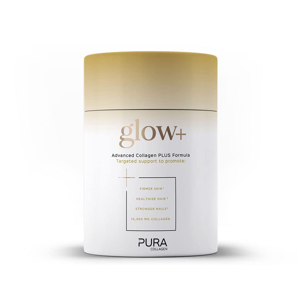 Pura Collagen Powdered Supplement Glow+, 10,000mg Hydrolysed Peptides, Hyaluronic Acid, Vitamins & Minerals, 28 Servings, 284 g Pura Collagen buy supplements canada