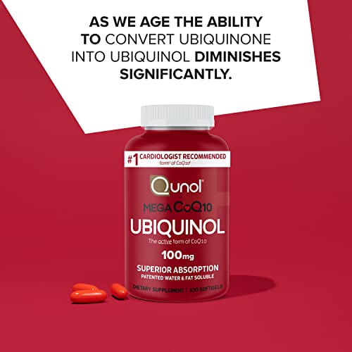 Qunol Mega Ubiquinol 100mg CoQ10, Superior Absorption, Patented Water and Fat Soluble Qunol buy supplements canada
