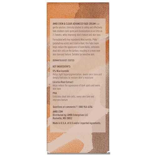 Ambi Even & Clear Advanced Fade Cream, Hydroquinone-free, Hyperpigmentation Treatment, Stubborn Dark Spot Corrector, Results In As Little As 2-3 Weeks Ambi buy supplements canada
