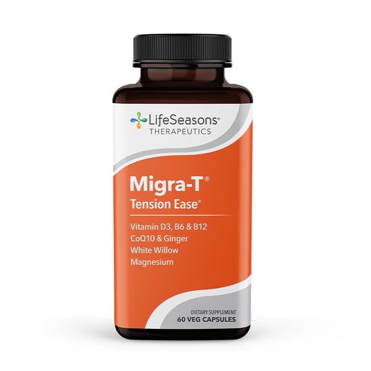 LifeSeasons Migra‑T - White Willow Bark, Magnesium, CoQ10 & Ginger - 60 Count (Pack of 2) LifeSeasons buy supplements canada