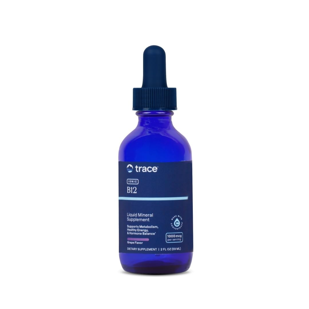 Trace Minerals Ionic B12 - Liquid Multivitamin for Hormone Balance & Healthy Nerve Function - Supports Metabolic Health - Enzyme Production - Natural Wellness Formula - 2 fl oz (59 Servings) Trace Minerals buy supplements canada