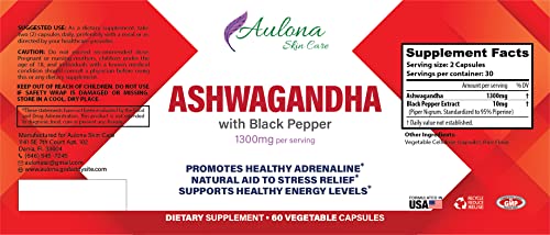 Aulona Care Ashwagandha with Black Pepper 1300mg for Healthy Adrenaline, Stress Relief Aulona Care buy supplements canada