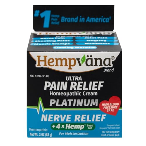 Hempvana Platinum Ultra-Strength Nerve Relief Cream w/100% Pure Hemp Seed Oil, AS-SEEN-ON-TV, Relieves Nerve Pain, Shooting Pain, Tingling, Muscle Cramps, Joint Pain, Tingling, Crawling Sensations Hempvana buy supplements canada