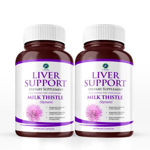 1 Body Liver Support: Twin Pack - 60 Capsules Each - Milk Thistle 1 Body buy supplements canada
