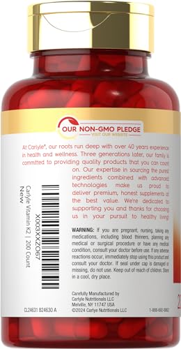 Carlyle Vitamin K2 MK7 100mcg | 200 Vegan Capsules | Menaquinone-7 Supplement Carlyle buy supplements canada