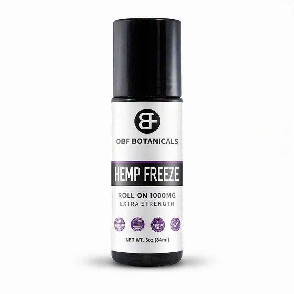 OBF Botanicals Hemp Roll On 3 Oz Instant Effect Topical Pain Relief Hemp Extract and Menthol Concentrated Roll On for Aching Muscles, Joint Relief, Ligaments - 1000mg OBF Botanicals buy supplements canada