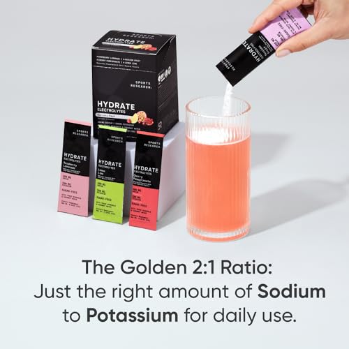 Sports Research Hydrate Electrolytes Powder Packets - Sugar-Free & Naturally Flavored Sports Research buy supplements canada
