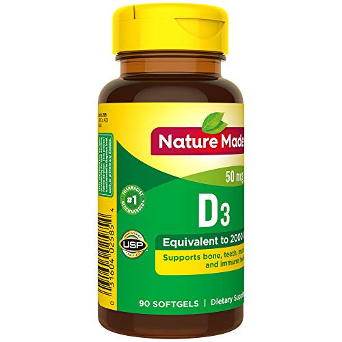 Nature Made Vitamin D3 2000 IU (50 mcg), Dietary Supplement for Bone, Teeth, Muscle Nature Made buy supplements canada