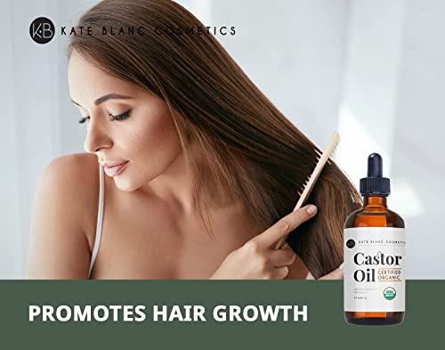 Kate Blanc Cosmetics Organic Castor Oil (4oz). 100% Pure, Cold Pressed, Hexane Free in a Glass Bottle Kate Blanc Cosmetics buy supplements canada