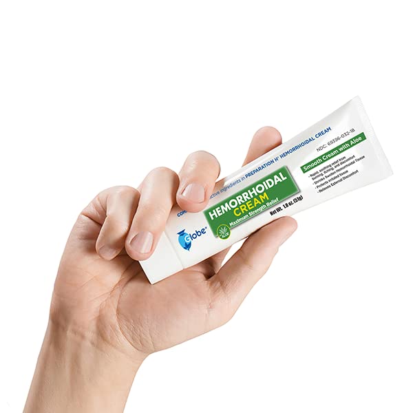 Globe Hemorrhoidal Cream (2 Pack) 1.8 oz w/Applicator Phenylephrine, Pramoxine with Aloe, Relief from Burning, Itching and Discomfort of Hemorrhoids. Globe buy supplements canada