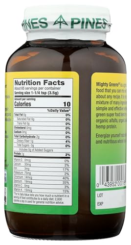Pines Organic Mighty Greens Superfood Blend, 8 Ounce Pines buy supplements canada