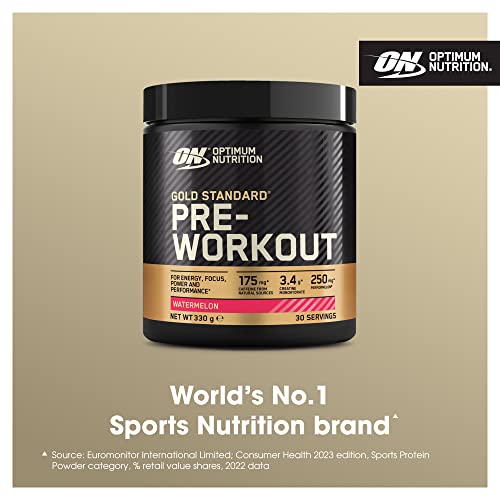 Optimum Nutrition Gold Standard Pre Workout Watermelon Flavoured Powder, 330g Optimum Nutrition buy supplements canada