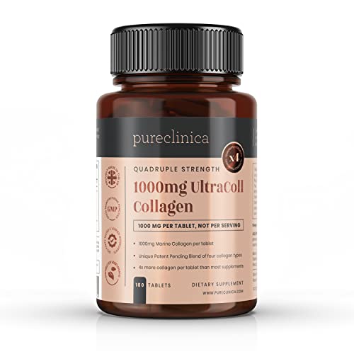 UltraColl Marine Collagen 1000mg x 180 tablets (6 months supply). The only patented anti-aging collagen types I, II, III, and VII. Pureclinica buy supplements canada