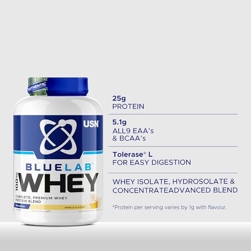 USN Blue Lab Whey Protein Powder: Vanilla - Whey Protein 2kg - Post-Workout USN buy supplements canada