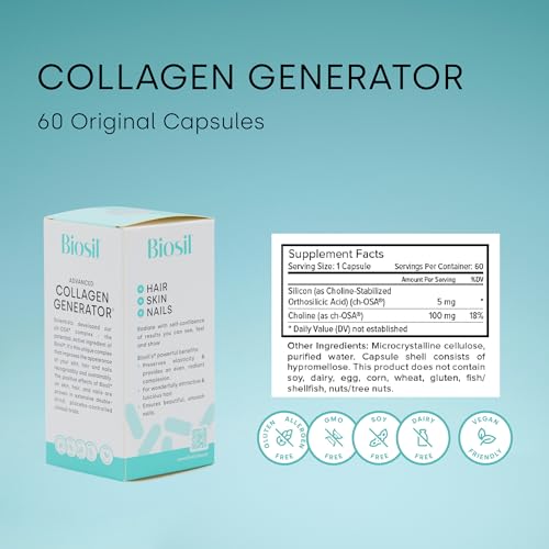 Biosil Collagen Generator - 60 Capsules - with Patented ch-OSA Complex - Generates & Protects Your Own Collagen BioSil buy supplements canada