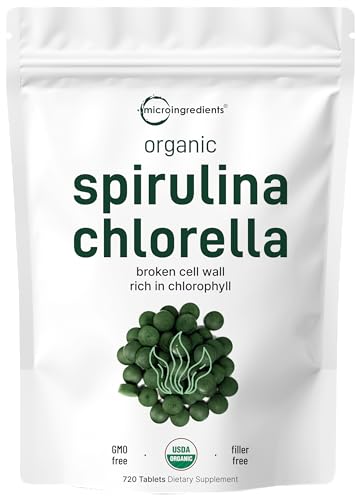 Organic Chlorella Spirulina Tablets, 3000mg Per Serving, 720 Counts, 4 Months Supply Micro Ingredients buy supplements canada