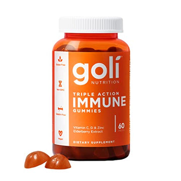 Goli Immune Vitamin Gummy - 60 Count - Elderberry, Vitamin C, D & Zinc, Vegan, Non-GMO Goli buy supplements canada