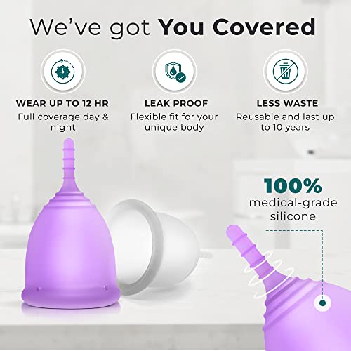 CareCup Menstrual Cups - Set of 2 Reusable Period Cups - Premium Design with Soft, Flexible Carecup buy supplements canada