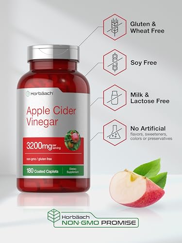 Apple Cider Vinegar Tablets 3200mg | 180 Pills | Vegetarian, Non-GMO & Gluten Free Supplement Horbäach buy supplements canada