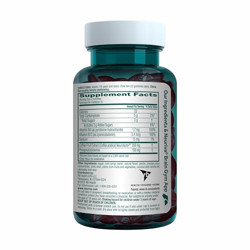 NEURIVA Plus Decaffeinated Nootropic Brain Supplement for Memory, Focus & Concentration & Cognitive Function, Clinically Tested NeuroFactor, Phosphatidylserine, Vitamins B6 B12,50ct Strawberry Gummies NEURIVA buy supplements canada