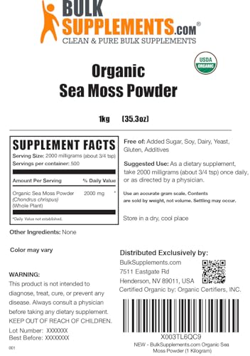 BULKSUPPLEMENTS.COM Organic Irish Sea Moss Powder - Sea Moss Supplement BULKSUPPLEMENTS.COM buy supplements canada
