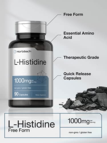 Horbaach L-Histidine 1000mg 90 Capsules | Non-GMO and Gluten Free | Pharmaceutical Horbäach buy supplements canada